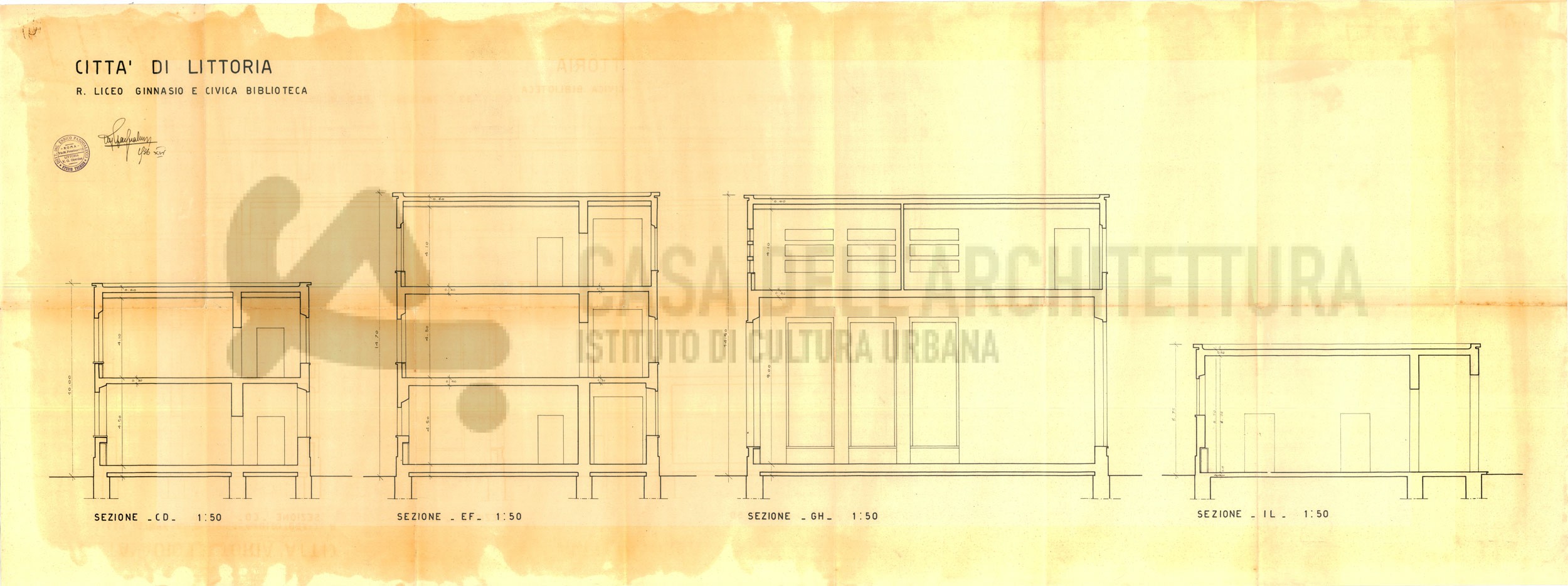 Al momento stai visualizzando Sezione C-D. – 1:50 ; Sezione E-F. – 1:50 ; Sezione G-H. – 1:50 ; Sezione I-L. – 1:50